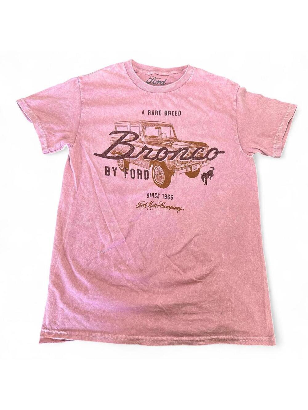Vintage-Style Pink Ford Bronco T-shirt, Small